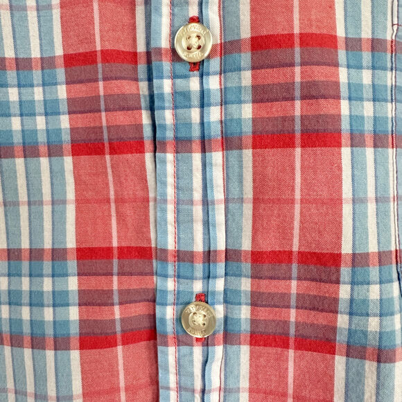 Vineyard Vines Slim Fit Murray Shirt Button Front Long Sleeve Blue Red Plaid L - Picture 4 of 9